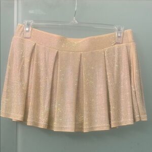 AKIRA Shimmering Cream Mini Skirt